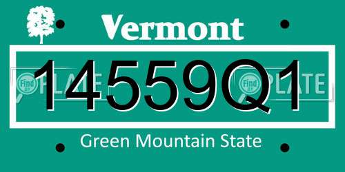 14559Q1 Vermont License Plate
