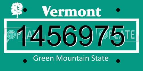 1456975 Vermont License Plate