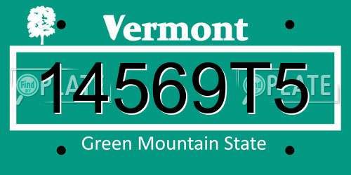 14569T5 Vermont License Plate