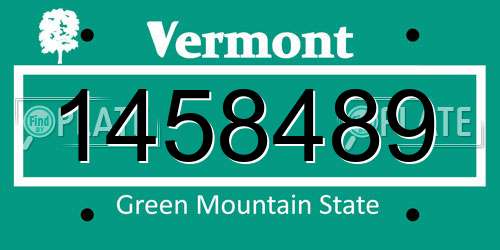 1458489 Vermont License Plate