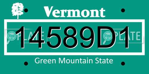 14589D1 Vermont License Plate