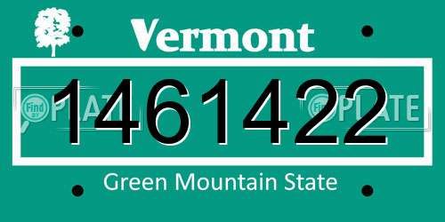 1461422 Vermont License Plate