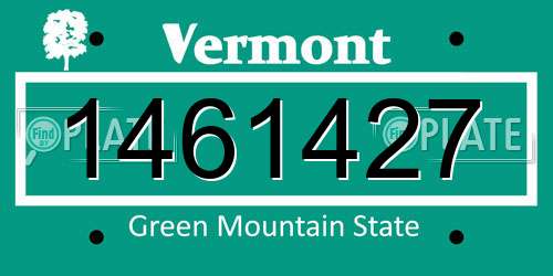 1461427 Vermont License Plate