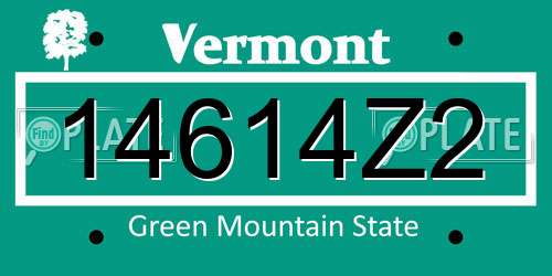 14614Z2 Vermont License Plate