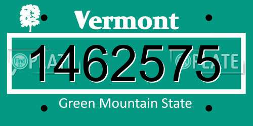 1462575 Vermont License Plate