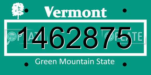 1462875 Vermont License Plate