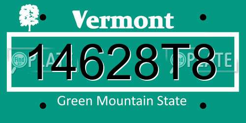 14628T8 Vermont License Plate