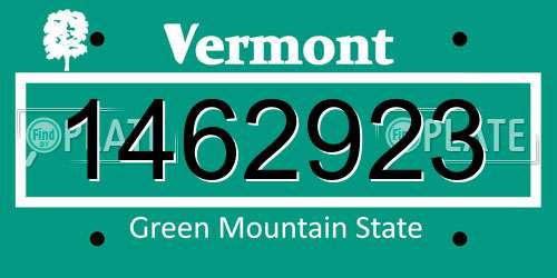1462923 Vermont License Plate
