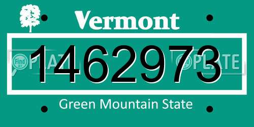 1462973 Vermont License Plate