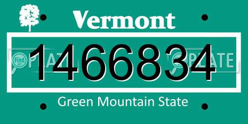 1466834 Vermont License Plate