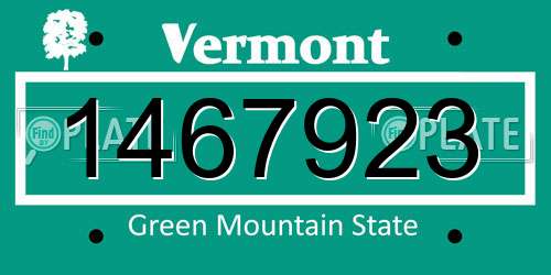 1467923 Vermont License Plate