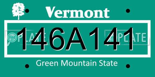 146A141 Vermont License Plate