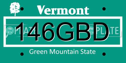 146GBD Vermont License Plate