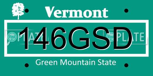 146GSD Vermont License Plate