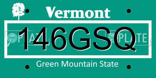 146GSQ Vermont License Plate