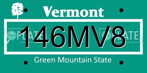 146MV8 Vermont License Plate