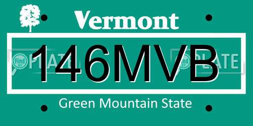 146MVB Vermont License Plate