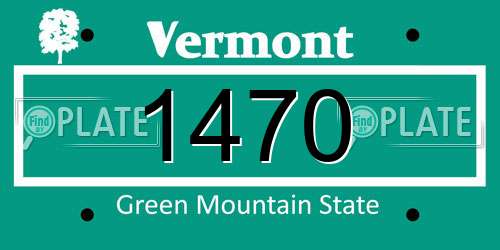 1470 Vermont License Plate
