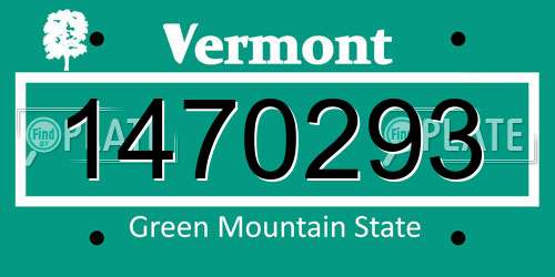 1470293 Vermont License Plate