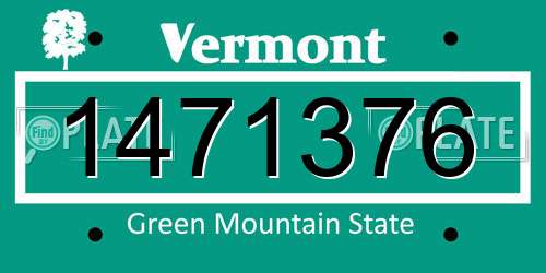 1471376 Vermont License Plate