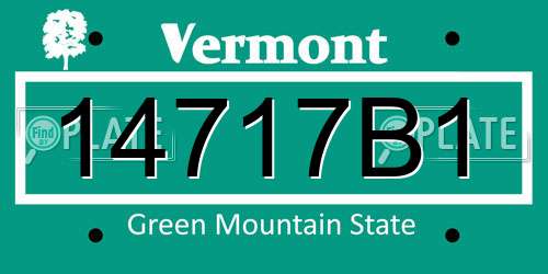 14717B1 Vermont License Plate