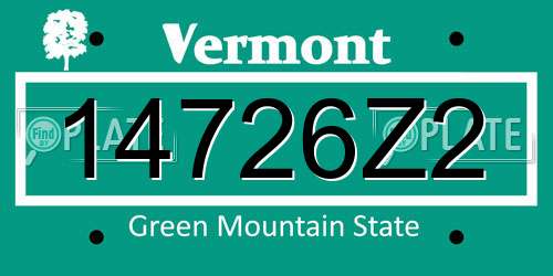 14726Z2 Vermont License Plate