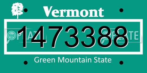 1473388 Vermont License Plate