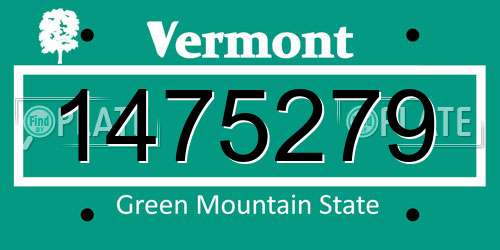 1475279 Vermont License Plate