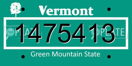 1475413 Vermont License Plate