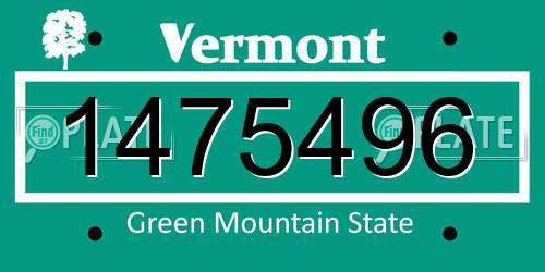 1475496 Vermont License Plate
