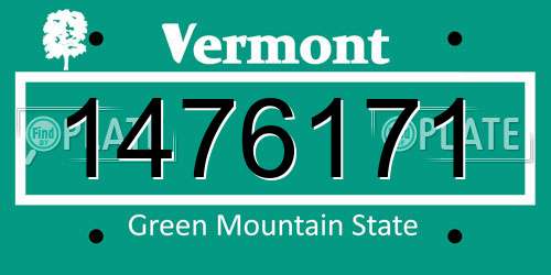 1476171 Vermont License Plate