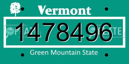 1478496 Vermont License Plate