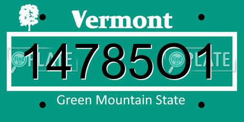 14785O1 Vermont License Plate