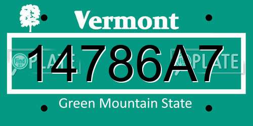 14786A7 Vermont License Plate