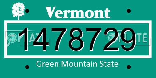 1478729 Vermont License Plate