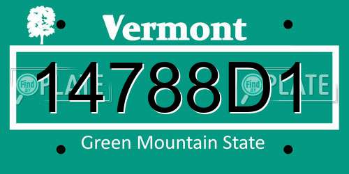 14788D1 Vermont License Plate