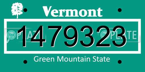1479323 Vermont License Plate