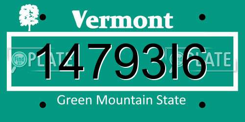 14793I6 Vermont License Plate