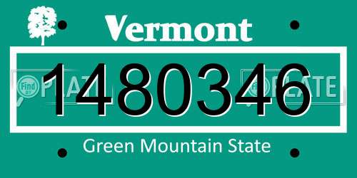 1480346 Vermont License Plate