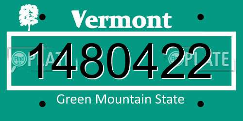 1480422 Vermont License Plate
