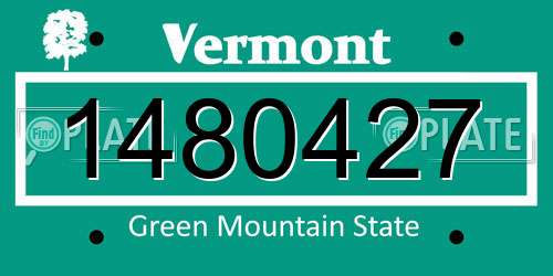 1480427 Vermont License Plate