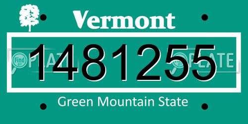 1481255 Vermont License Plate
