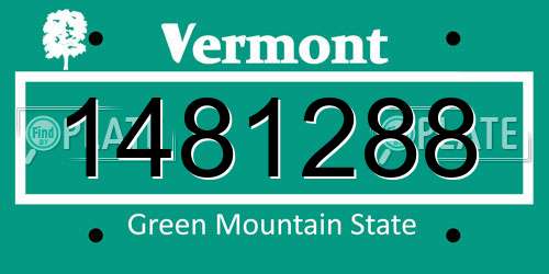 1481288 Vermont License Plate