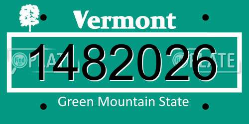 1482026 Vermont License Plate