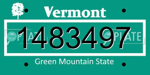 1483497 Vermont License Plate