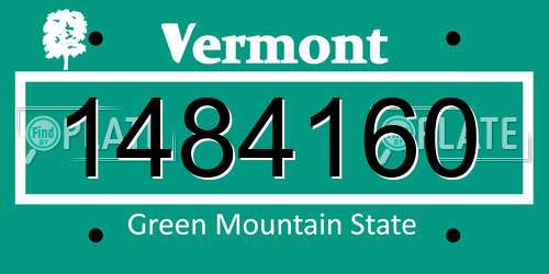 1484160 Vermont License Plate