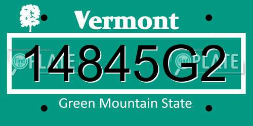 14845G2 Vermont License Plate