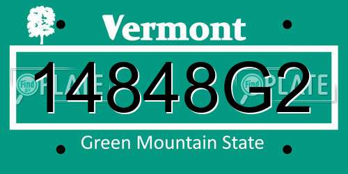 14848G2 Vermont License Plate