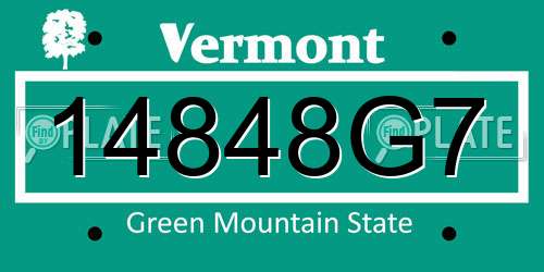 14848G7 Vermont License Plate