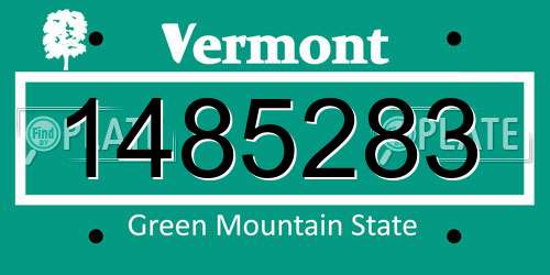1485283 Vermont License Plate